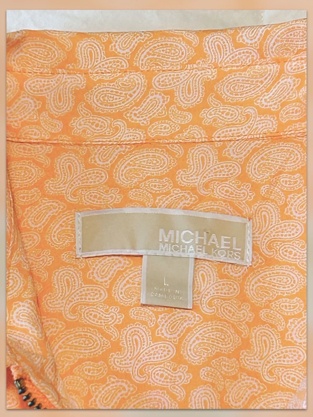 Michael Kors Light Orange Front Zip Top